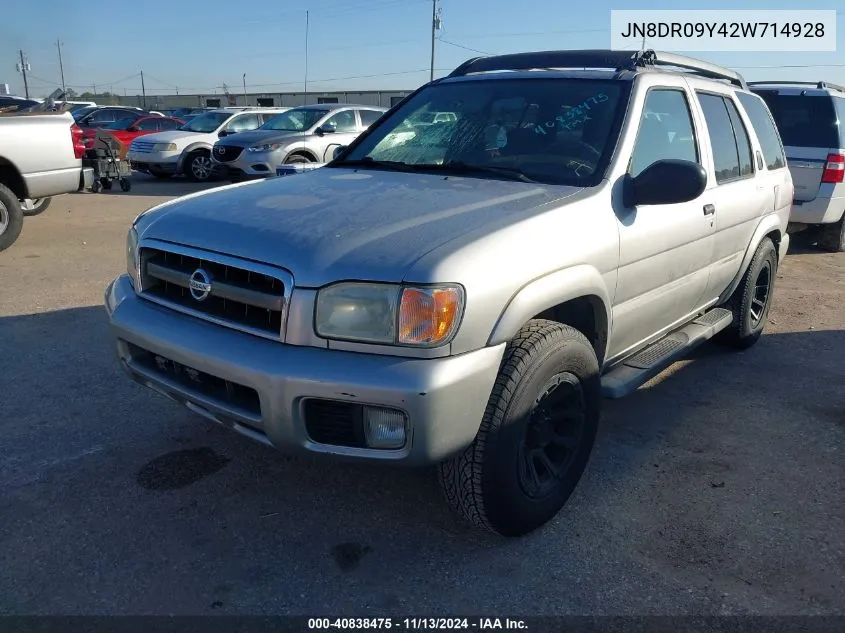 2002 Nissan Pathfinder Se VIN: JN8DR09Y42W714928 Lot: 40838475