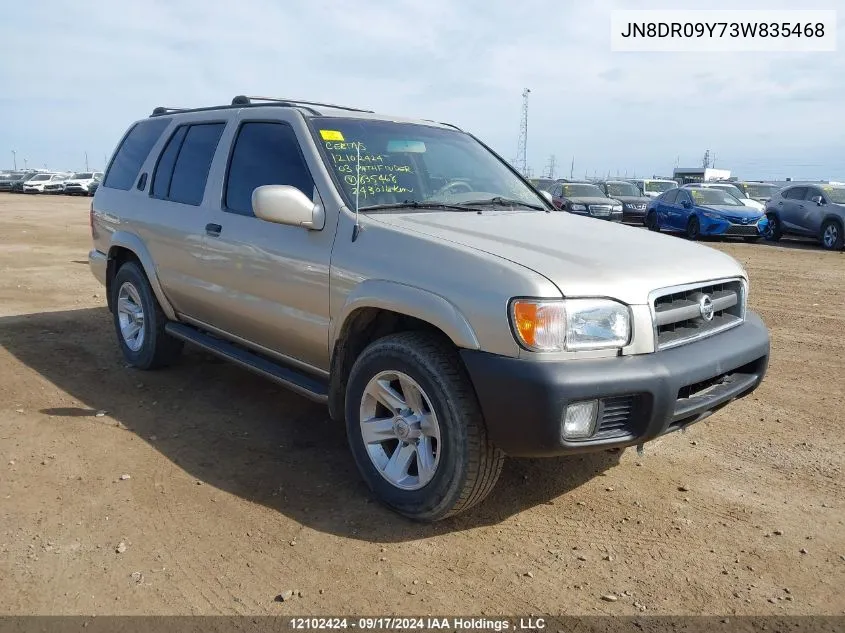 2003 Nissan Pathfinder Le VIN: JN8DR09Y73W835468 Lot: 12102424