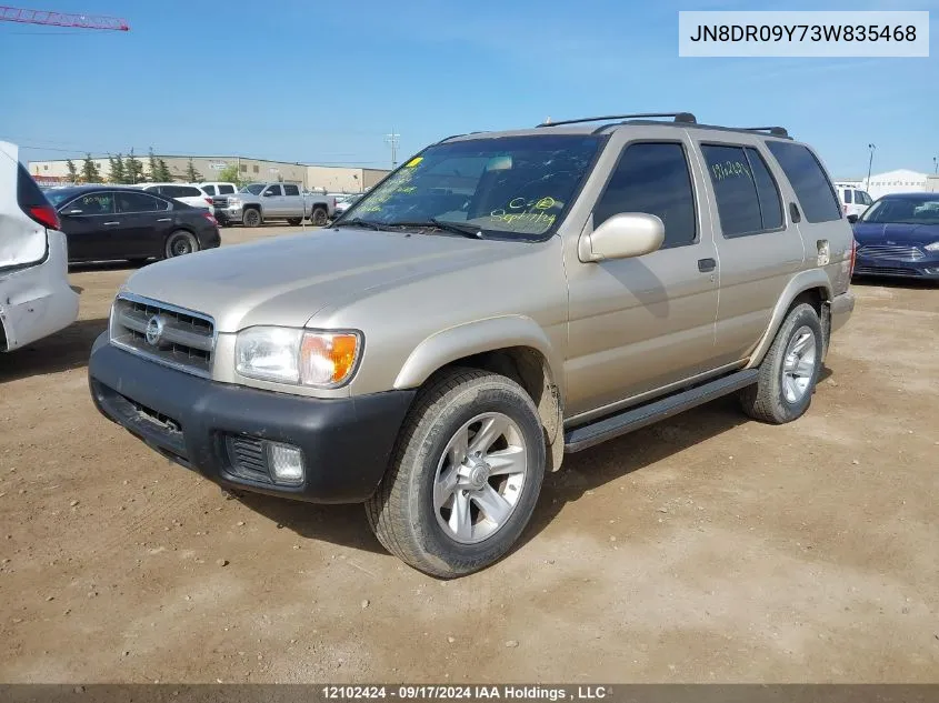 2003 Nissan Pathfinder Le VIN: JN8DR09Y73W835468 Lot: 12102424