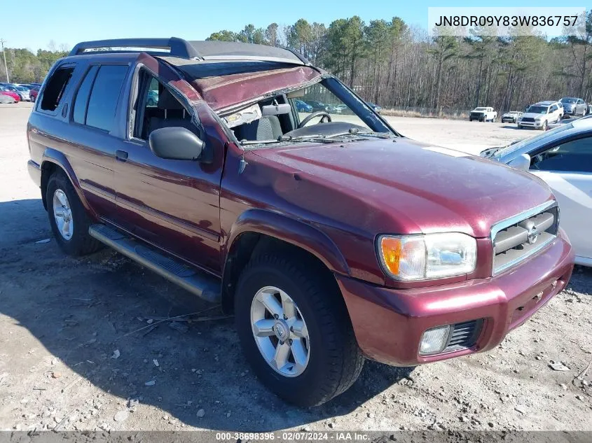 2003 Nissan Pathfinder Se VIN: JN8DR09Y83W836757 Lot: 38698396