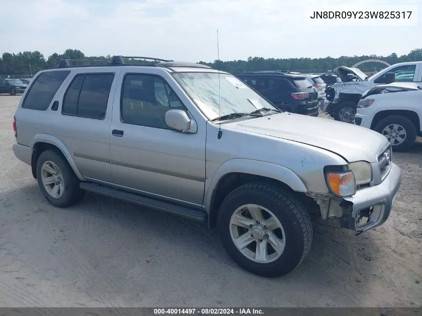 2003 Nissan Pathfinder Le VIN: JN8DR09Y23W825317 Lot: 40014497