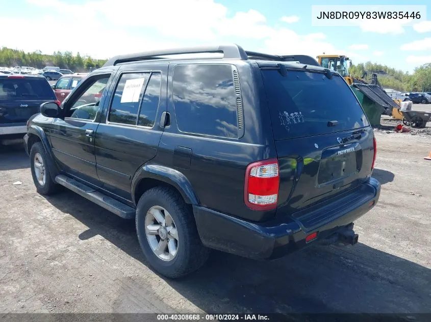 2003 Nissan Pathfinder Se VIN: JN8DR09Y83W835446 Lot: 40308668