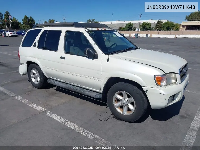 2003 Nissan Pathfinder Se VIN: JN8DR09X43W711648 Lot: 40333225