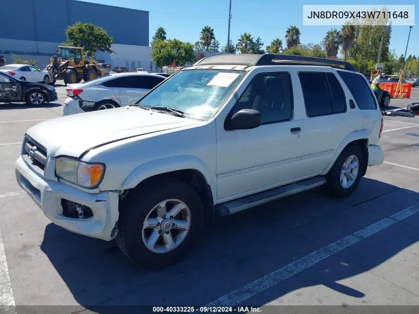 2003 Nissan Pathfinder Se VIN: JN8DR09X43W711648 Lot: 40333225