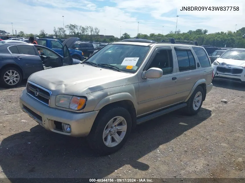 JN8DR09Y43W837758 2003 Nissan Pathfinder Le