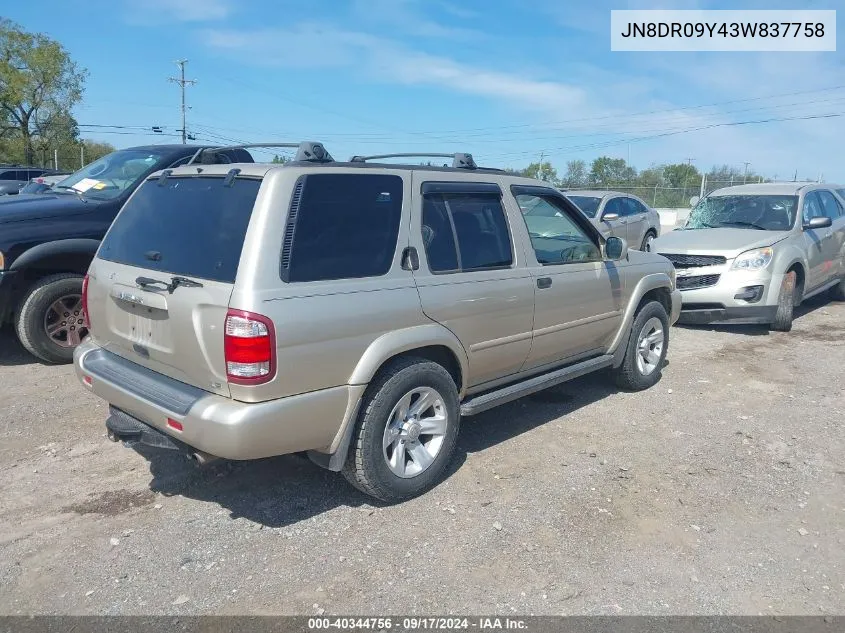 JN8DR09Y43W837758 2003 Nissan Pathfinder Le