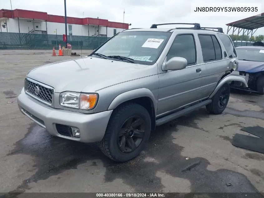 2003 Nissan Pathfinder Le VIN: JN8DR09Y53W805935 Lot: 40380166