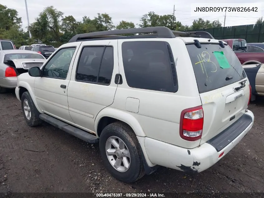 2003 Nissan Pathfinder Se VIN: JN8DR09Y73W826642 Lot: 40475397