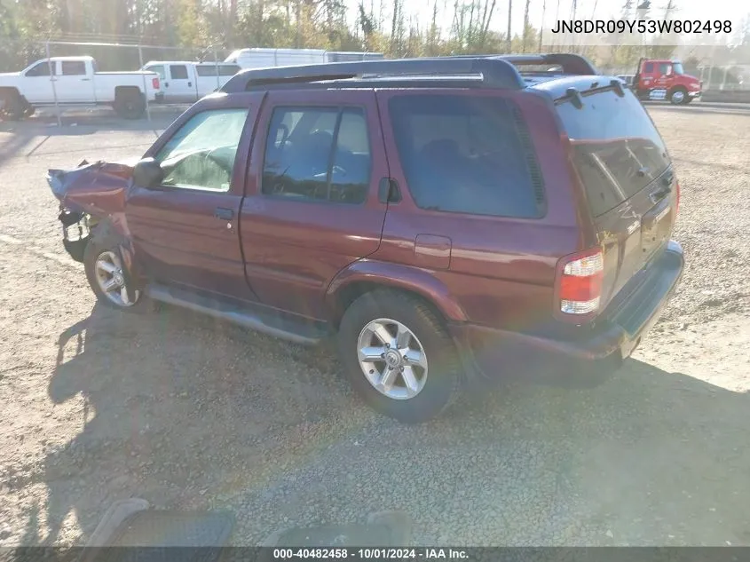 2003 Nissan Pathfinder Le/Se VIN: JN8DR09Y53W802498 Lot: 40482458