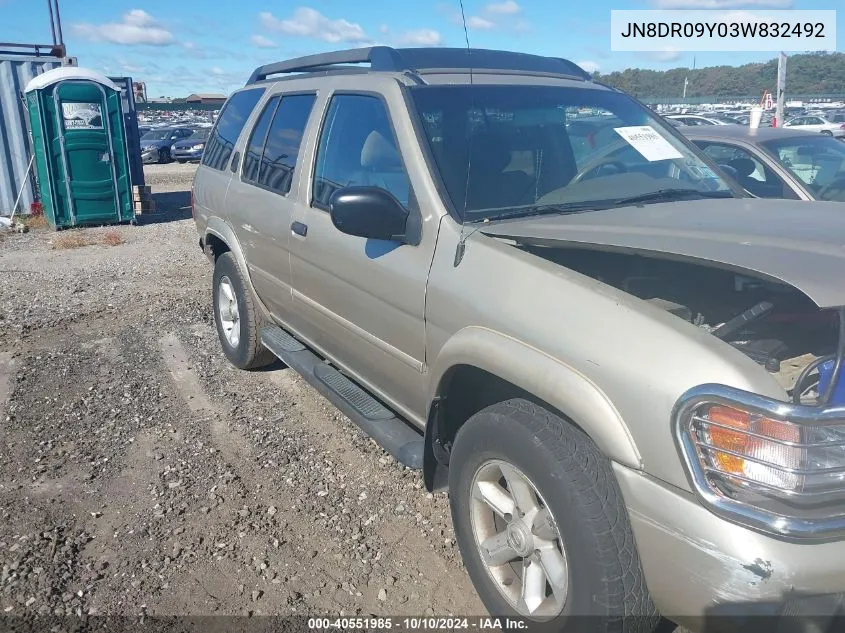 2003 Nissan Pathfinder Se VIN: JN8DR09Y03W832492 Lot: 40551985