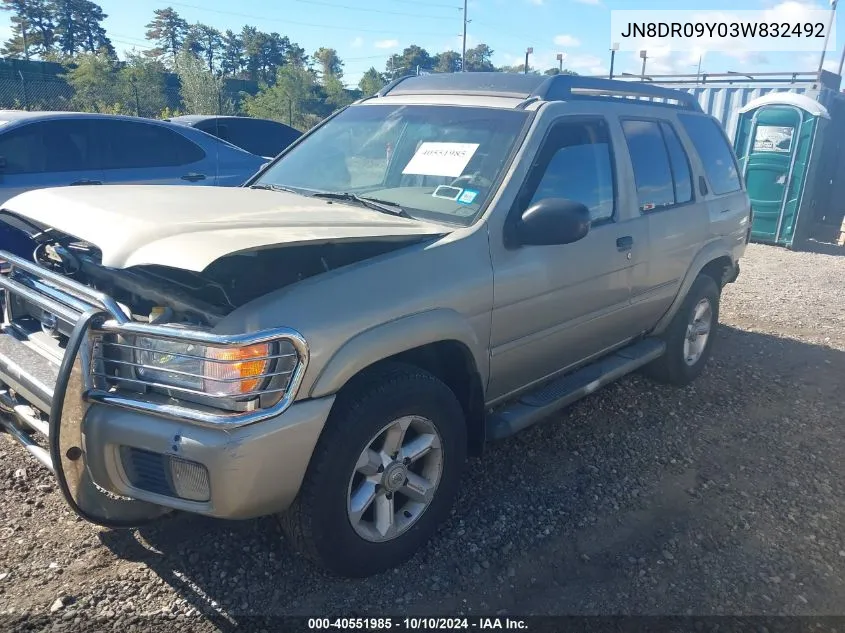 2003 Nissan Pathfinder Se VIN: JN8DR09Y03W832492 Lot: 40551985