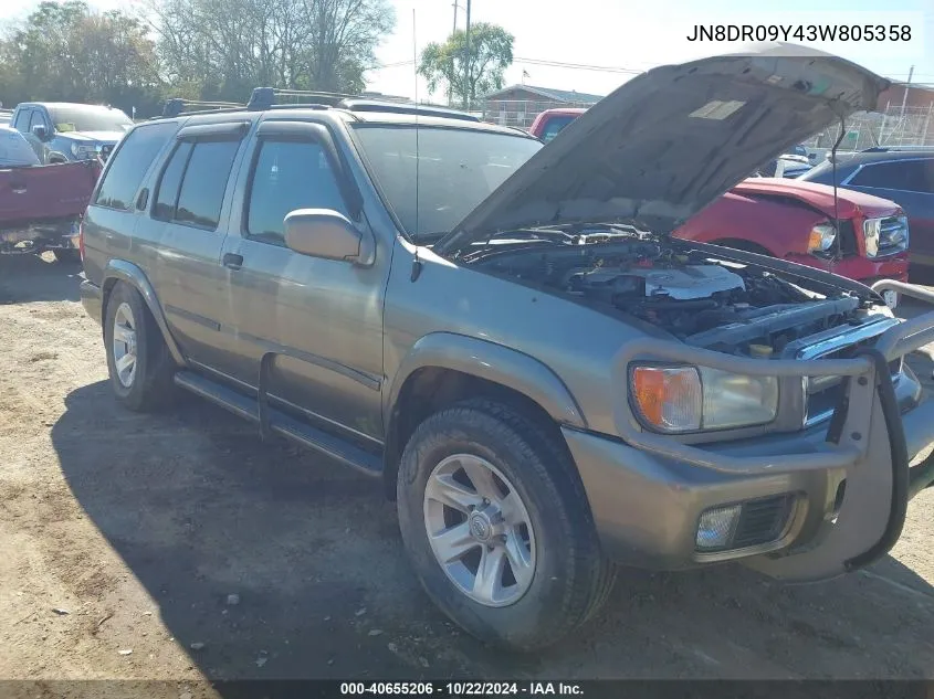 2003 Nissan Pathfinder Le VIN: JN8DR09Y43W805358 Lot: 40655206