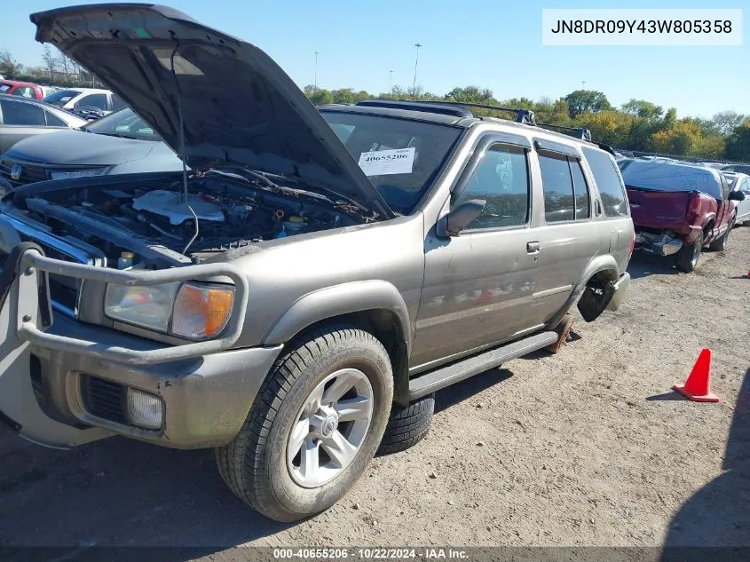 2003 Nissan Pathfinder Le VIN: JN8DR09Y43W805358 Lot: 40655206