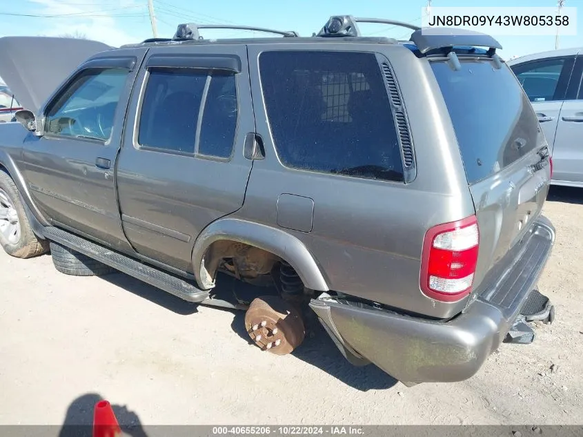 2003 Nissan Pathfinder Le VIN: JN8DR09Y43W805358 Lot: 40655206