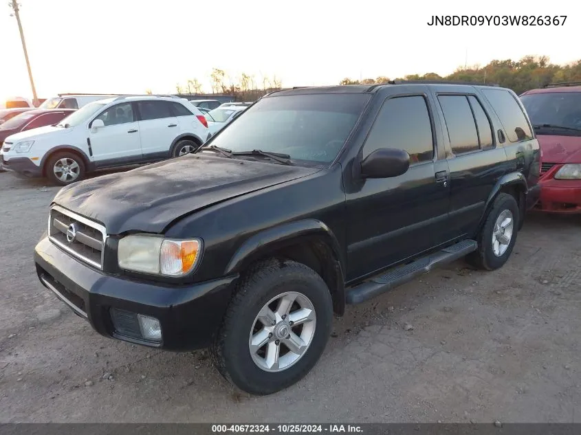 2003 Nissan Pathfinder Le/Se VIN: JN8DR09Y03W826367 Lot: 40672324