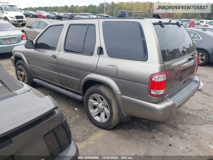 2003 Nissan Pathfinder Le VIN: JN8DR09X93W705537 Lot: 40696906