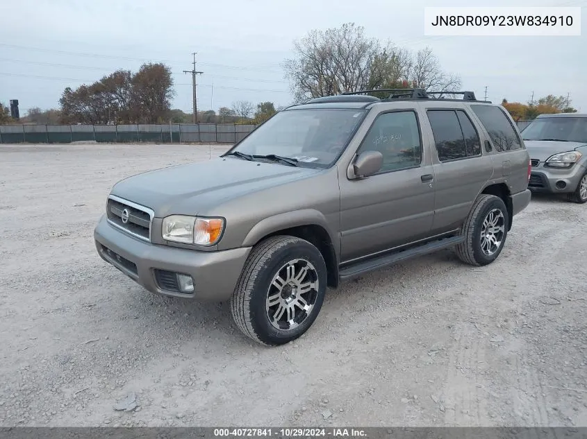 2003 Nissan Pathfinder Le VIN: JN8DR09Y23W834910 Lot: 40727841