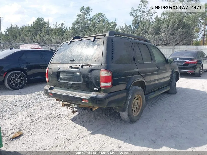 2003 Nissan Pathfinder Se VIN: JN8DR09X63W714471 Lot: 40745755