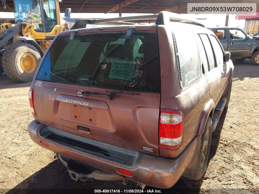 2003 Nissan Pathfinder Se VIN: JN8DR09X53W708029 Lot: 40817416