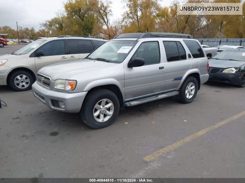 2003 Nissan Pathfinder Se VIN: JN8DR09Y23W815712 Lot: 40844510