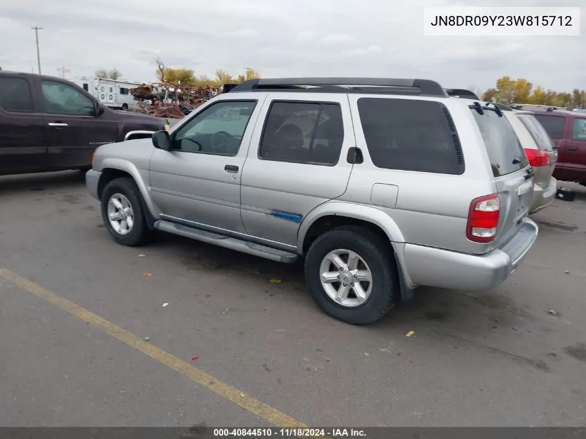 2003 Nissan Pathfinder Se VIN: JN8DR09Y23W815712 Lot: 40844510