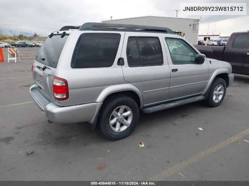 2003 Nissan Pathfinder Se VIN: JN8DR09Y23W815712 Lot: 40844510