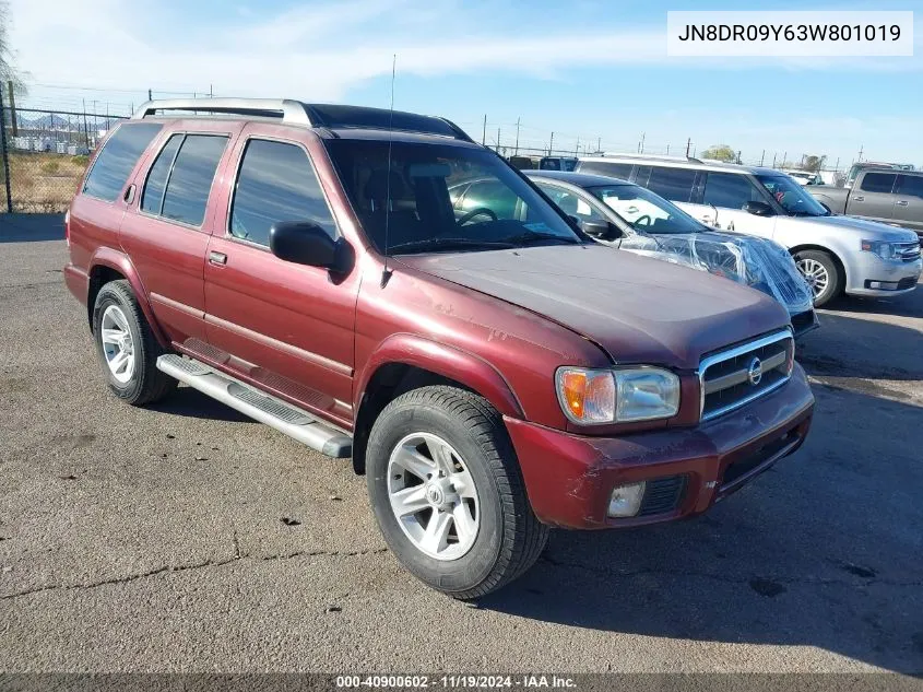 2003 Nissan Pathfinder Se VIN: JN8DR09Y63W801019 Lot: 40900602