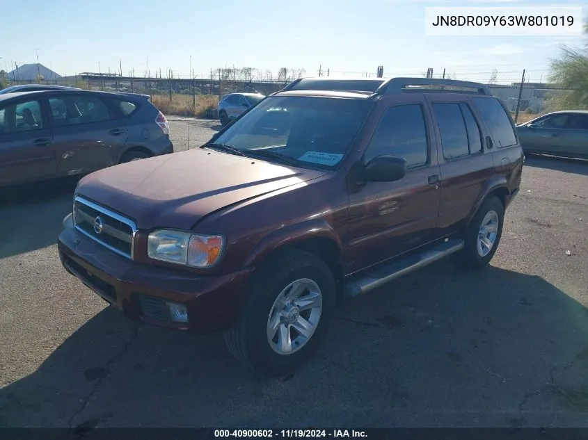 2003 Nissan Pathfinder Se VIN: JN8DR09Y63W801019 Lot: 40900602