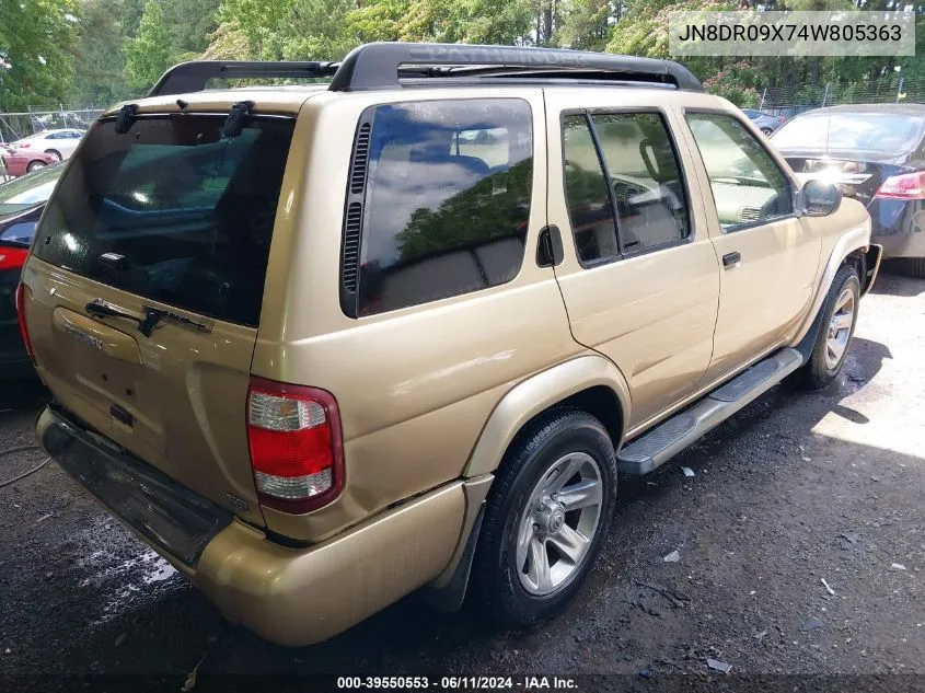 2004 Nissan Pathfinder Se VIN: JN8DR09X74W805363 Lot: 39550553