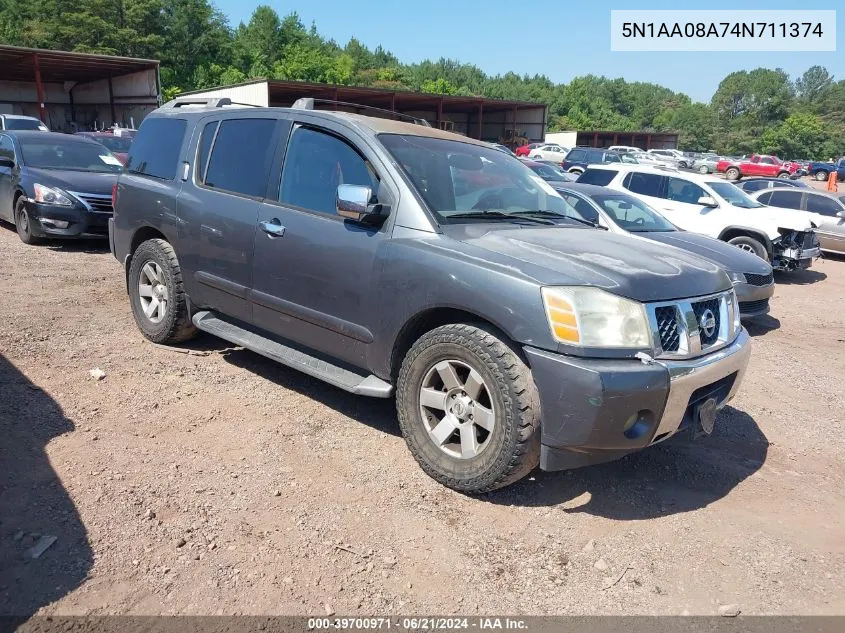 2004 Nissan Pathfinder Armada Le VIN: 5N1AA08A74N711374 Lot: 39700971