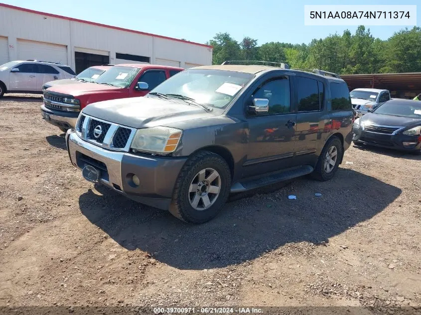 2004 Nissan Pathfinder Armada Le VIN: 5N1AA08A74N711374 Lot: 39700971