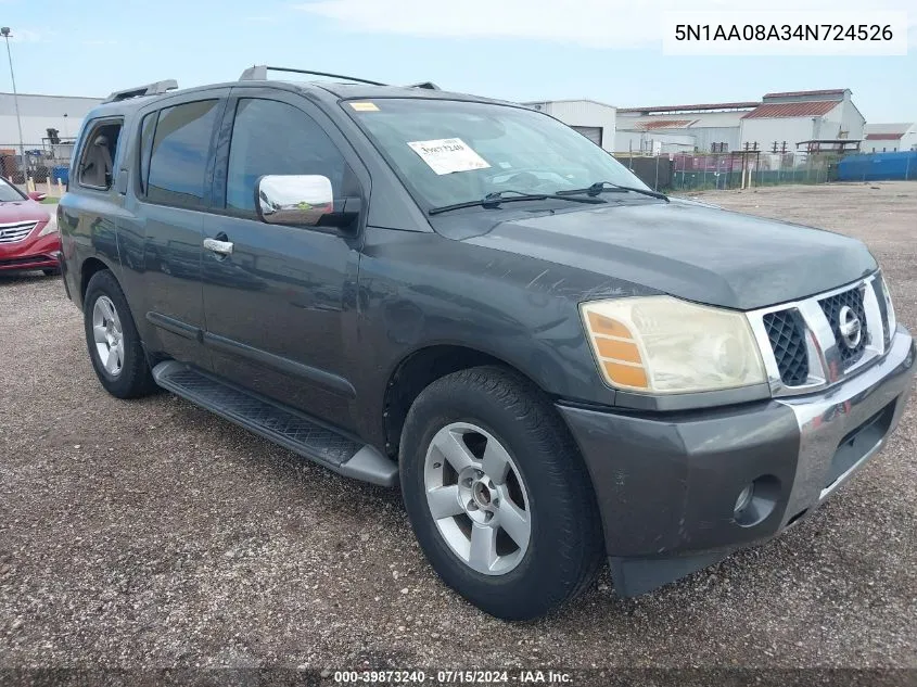 2004 Nissan Pathfinder Armada Le VIN: 5N1AA08A34N724526 Lot: 39873240