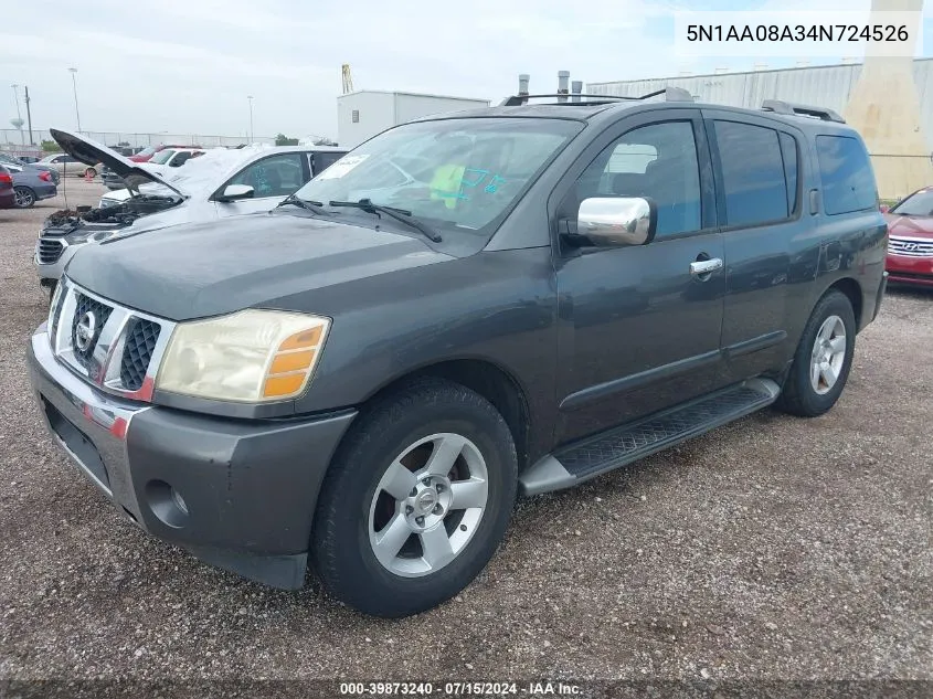 5N1AA08A34N724526 2004 Nissan Pathfinder Armada Le