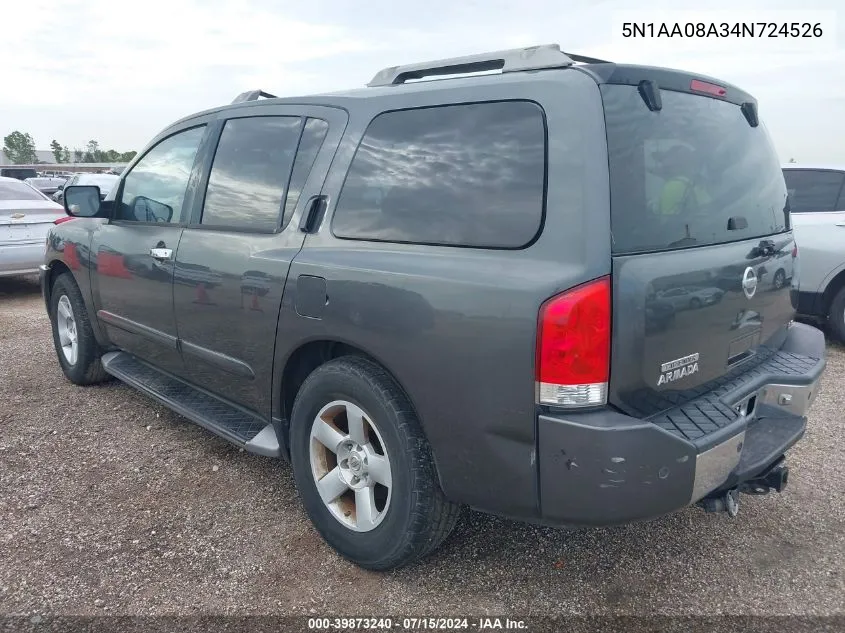 5N1AA08A34N724526 2004 Nissan Pathfinder Armada Le