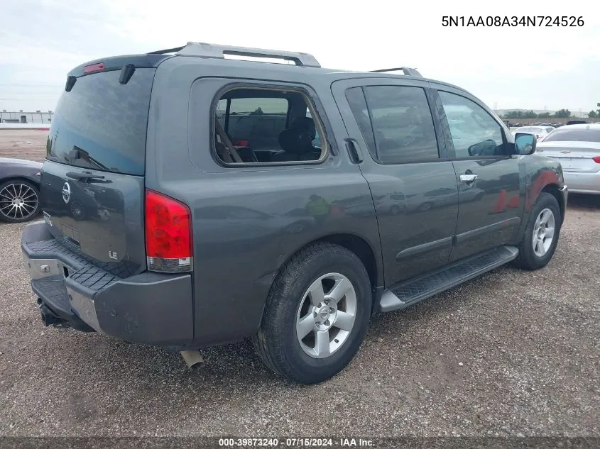 5N1AA08A34N724526 2004 Nissan Pathfinder Armada Le