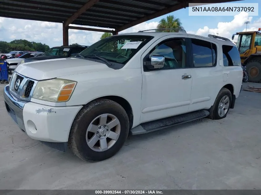 2004 Nissan Pathfinder Armada Le VIN: 5N1AA08A64N737092 Lot: 39992544