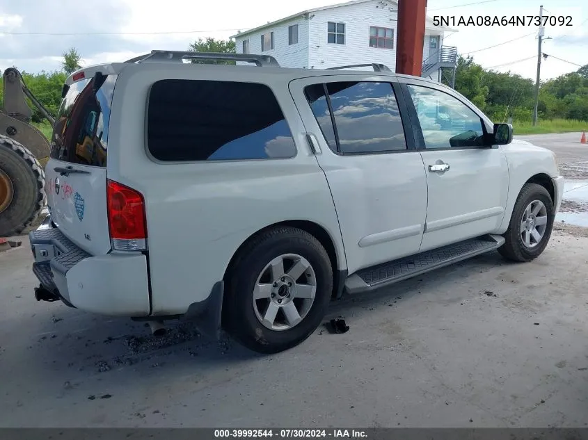 2004 Nissan Pathfinder Armada Le VIN: 5N1AA08A64N737092 Lot: 39992544