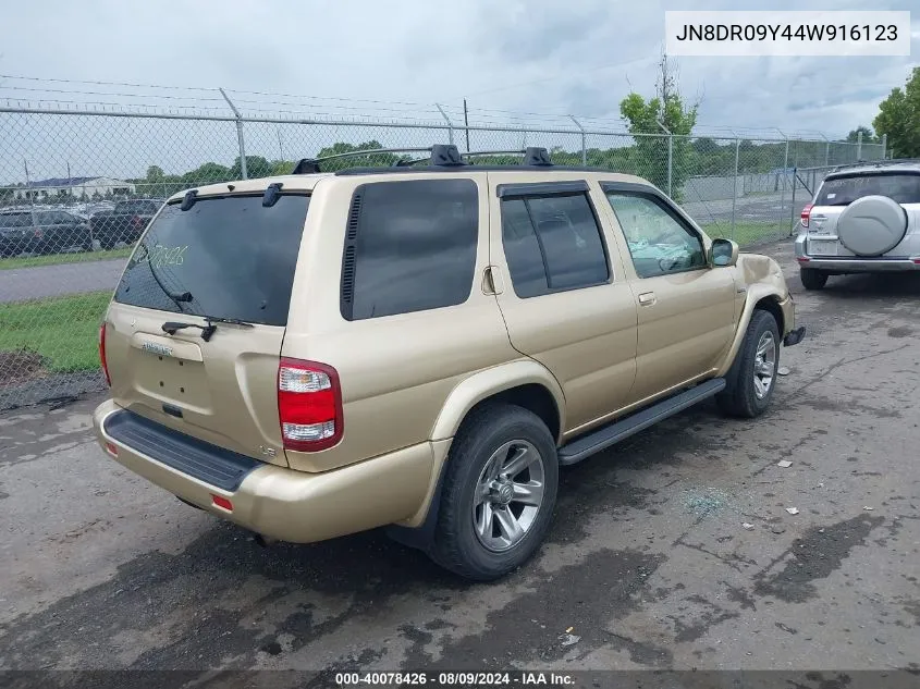 2004 Nissan Pathfinder Le Platinum VIN: JN8DR09Y44W916123 Lot: 40078426