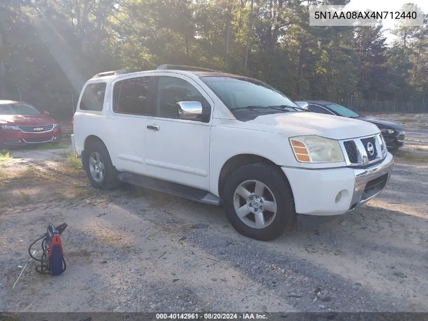 2004 Nissan Pathfinder Armada Se VIN: 5N1AA08AX4N712440 Lot: 40142961