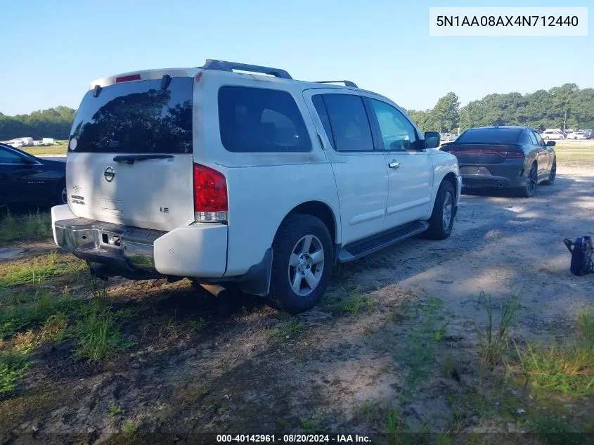 5N1AA08AX4N712440 2004 Nissan Pathfinder Armada Se