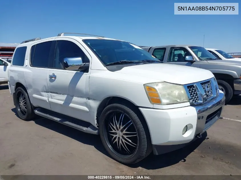 2004 Nissan Pathfinder Armada Le VIN: 5N1AA08B54N705775 Lot: 40229815