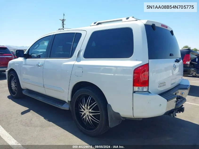 2004 Nissan Pathfinder Armada Le VIN: 5N1AA08B54N705775 Lot: 40229815