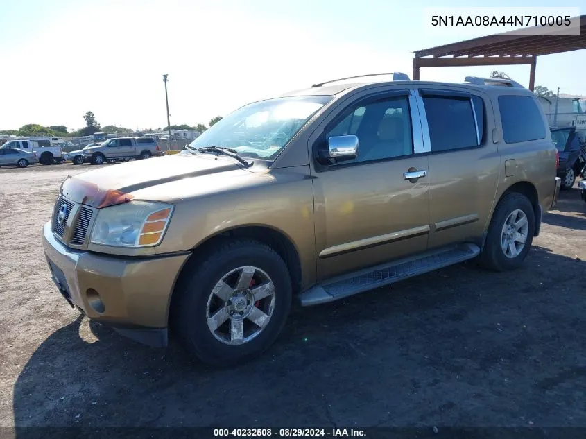 2004 Nissan Pathfinder Armada Se VIN: 5N1AA08A44N710005 Lot: 40232508