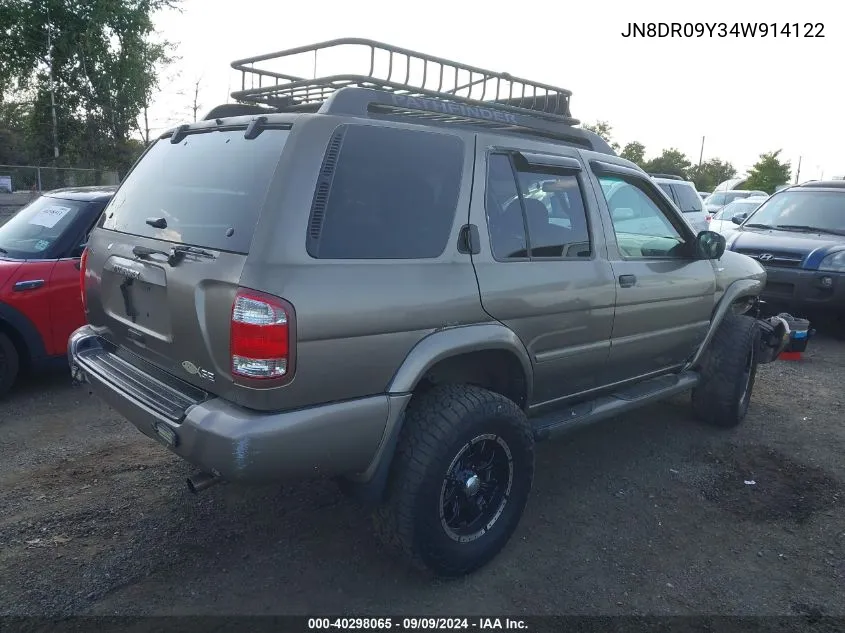 2004 Nissan Pathfinder Se VIN: JN8DR09Y34W914122 Lot: 40298065