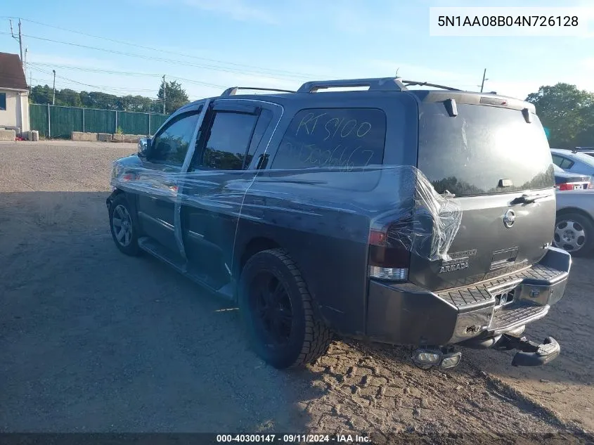 5N1AA08B04N726128 2004 Nissan Pathfinder Armada Le