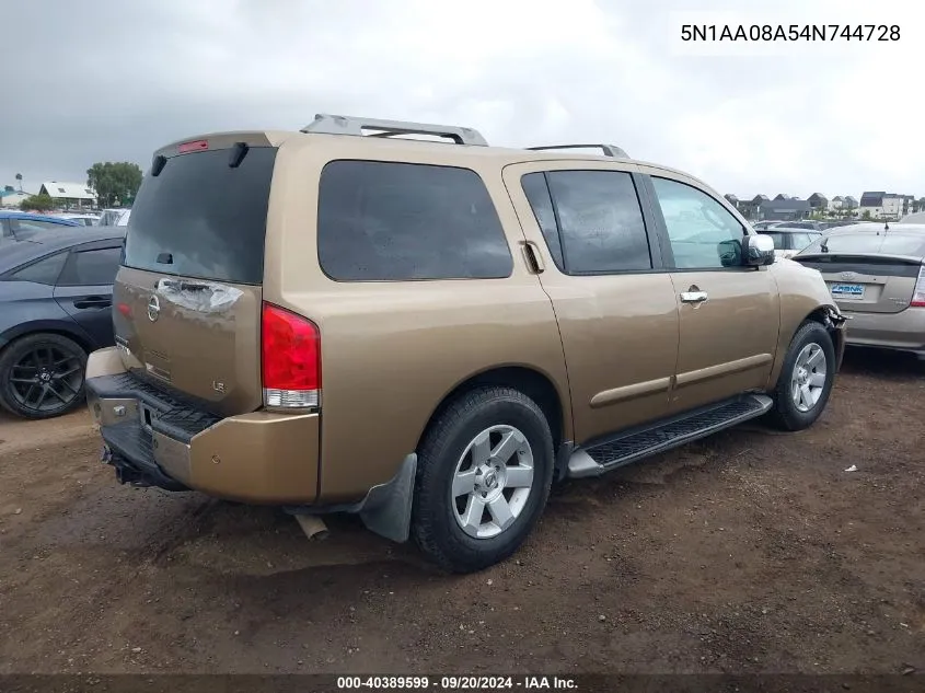 5N1AA08A54N744728 2004 Nissan Pathfinder Armada Le