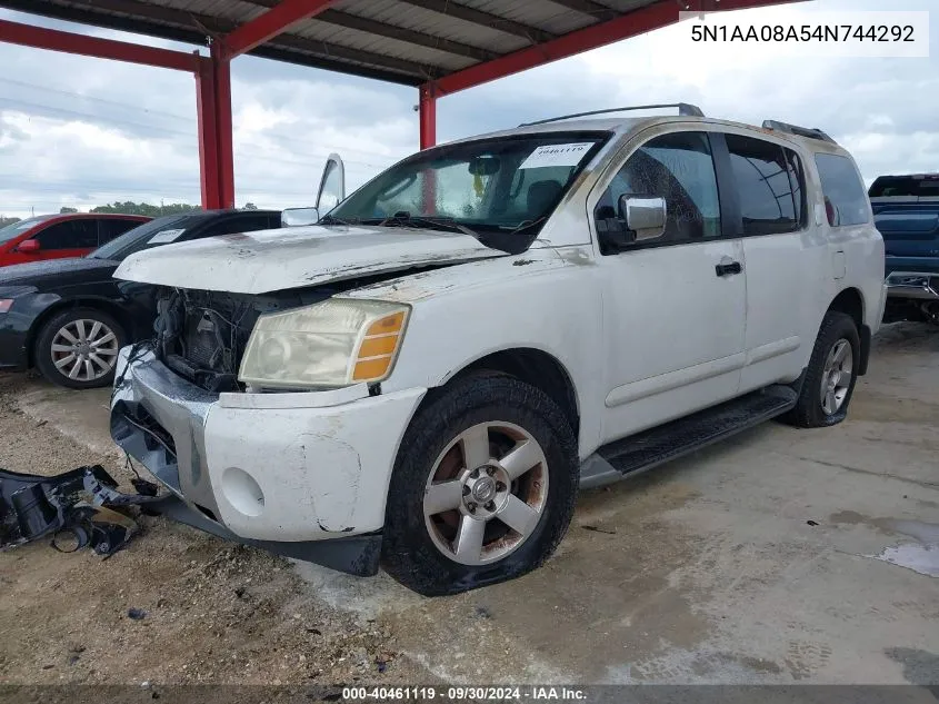 2004 Nissan Pathfinder Armada Se VIN: 5N1AA08A54N744292 Lot: 40461119