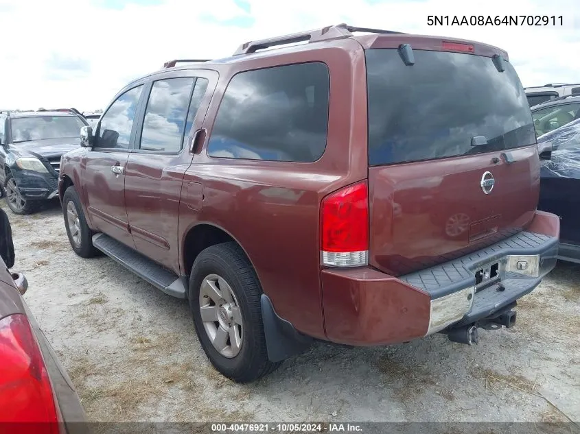 2004 Nissan Pathfinder Armada Le VIN: 5N1AA08A64N702911 Lot: 40476921