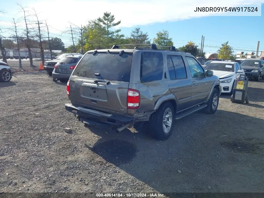 2004 Nissan Pathfinder Le Platinum VIN: JN8DR09Y54W917524 Lot: 40614184