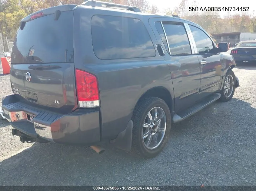 5N1AA08B54N734452 2004 Nissan Pathfinder Armada Le